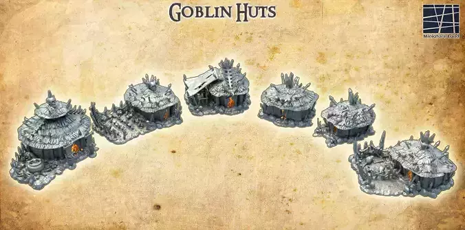 Goblin Huts Tabletop Terrain 28 MM
