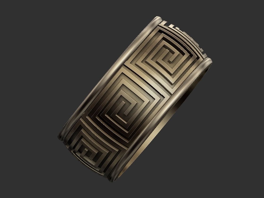 Spiral Labyrinth Ring 3D print model_2
