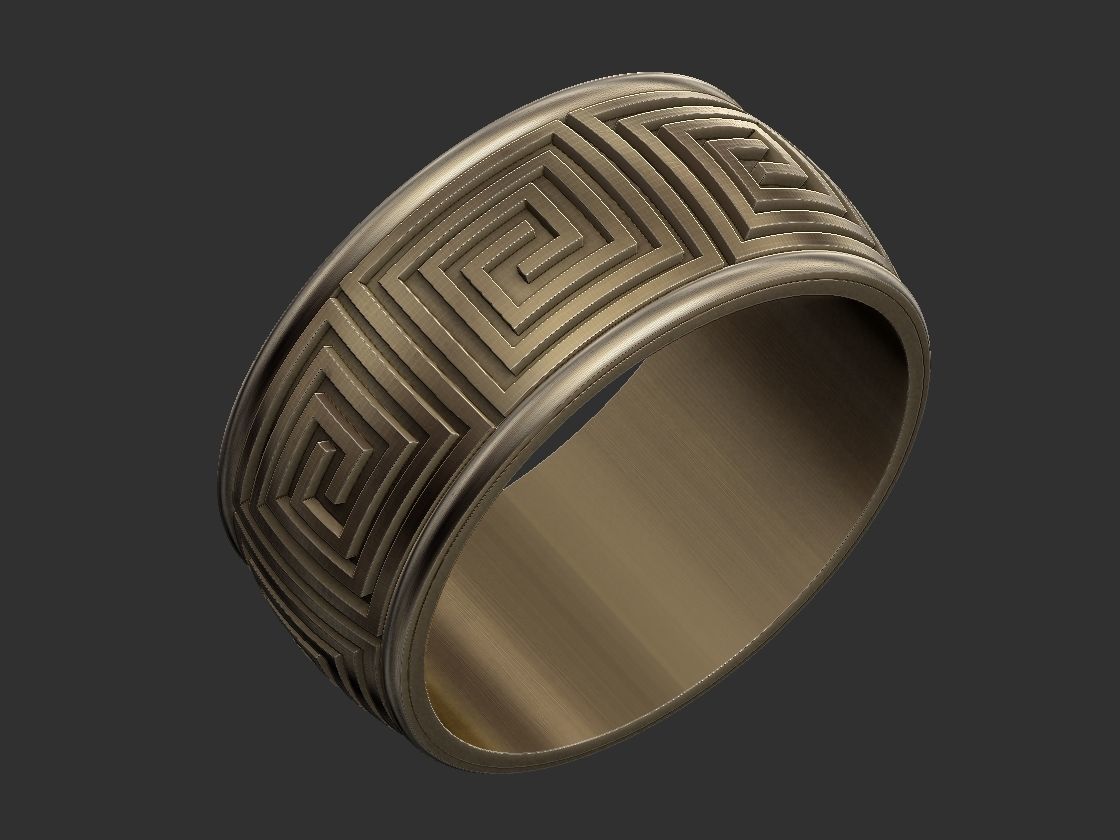 Spiral Labyrinth Ring 3D print model_1