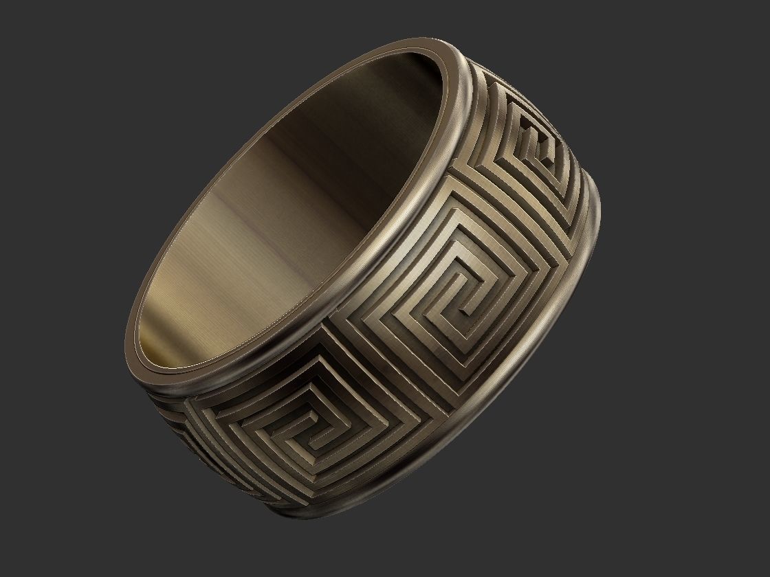 Spiral Labyrinth Ring 3D print model_6