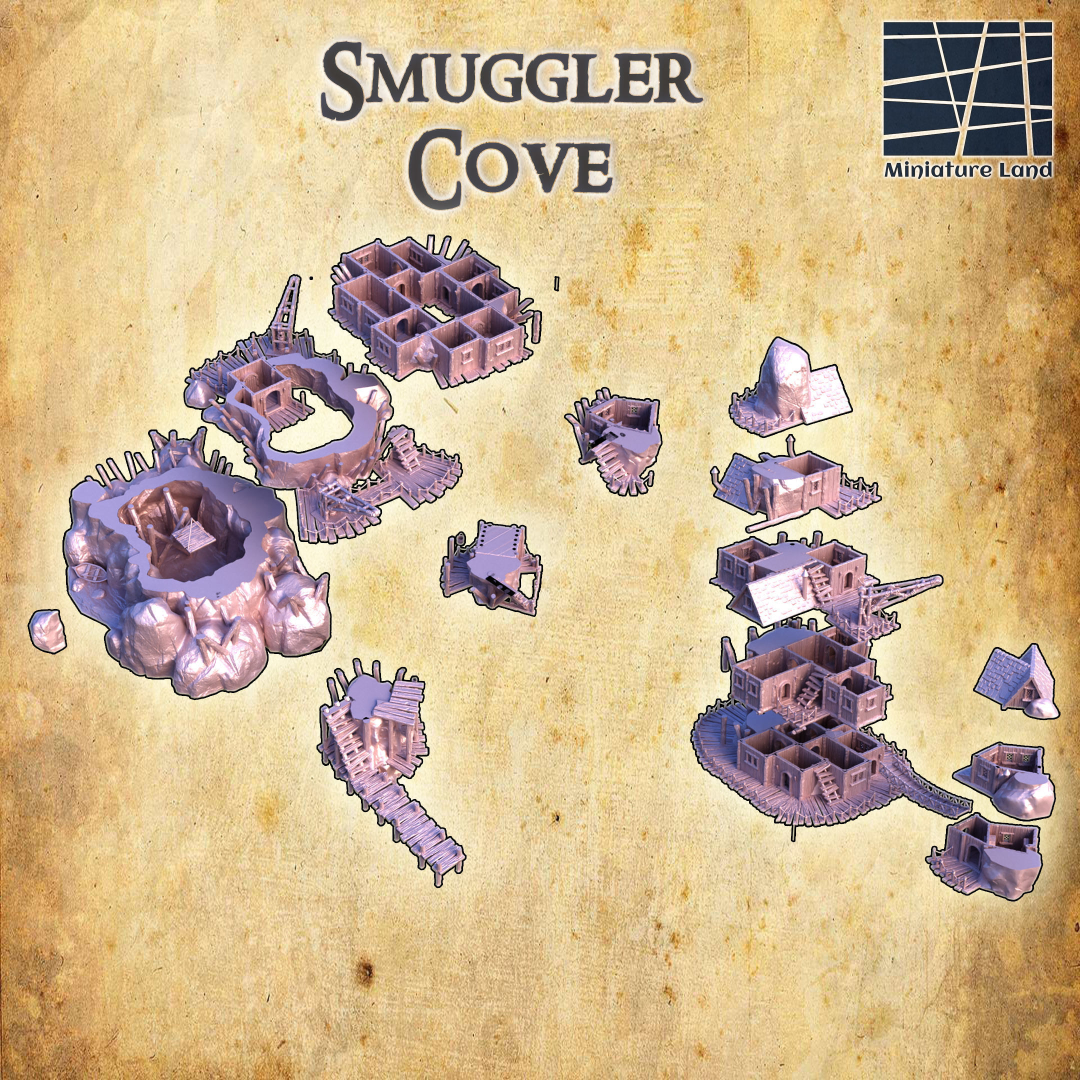 Smuggler Cove Tabletop Terrain 28 MM 3D print model_4