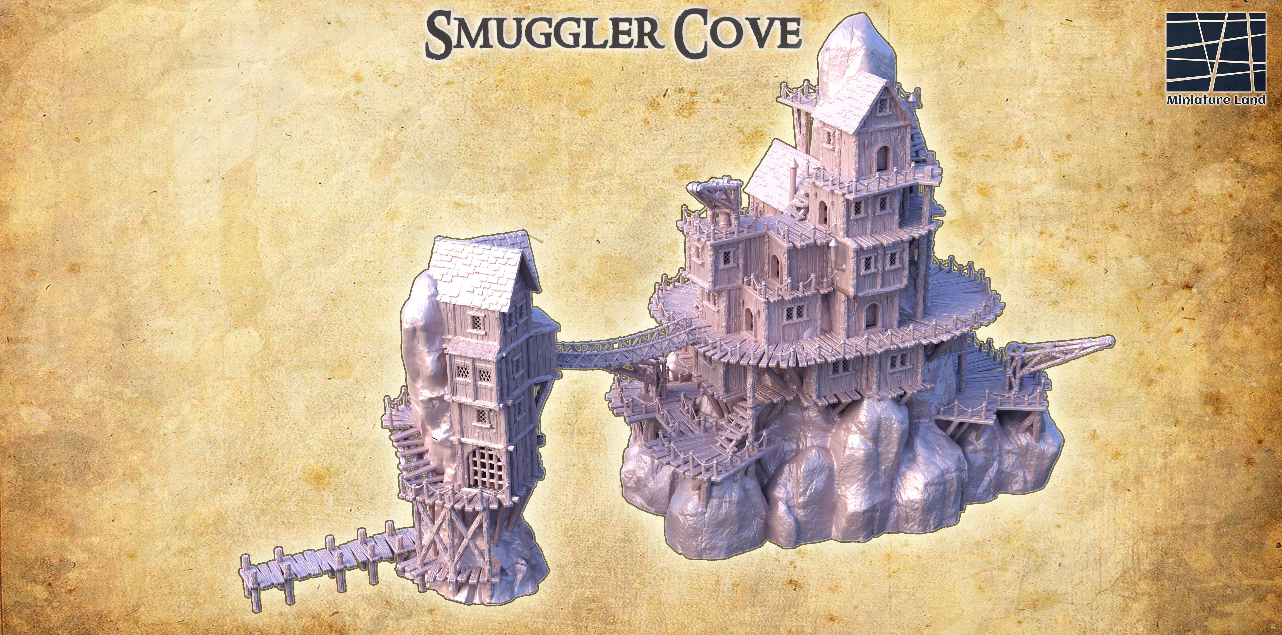 Smuggler Cove Tabletop Terrain 28 MM 3D print model_2