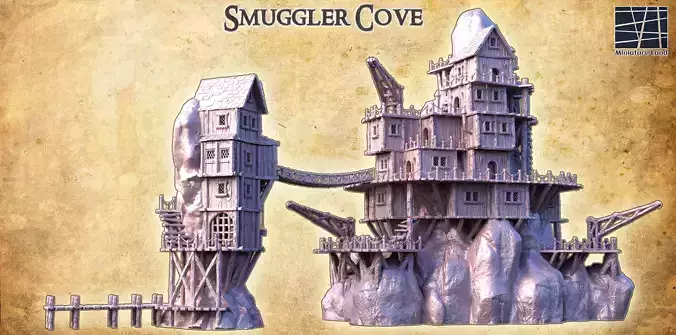 Smuggler Cove Tabletop Terrain 28 MM 3D print model