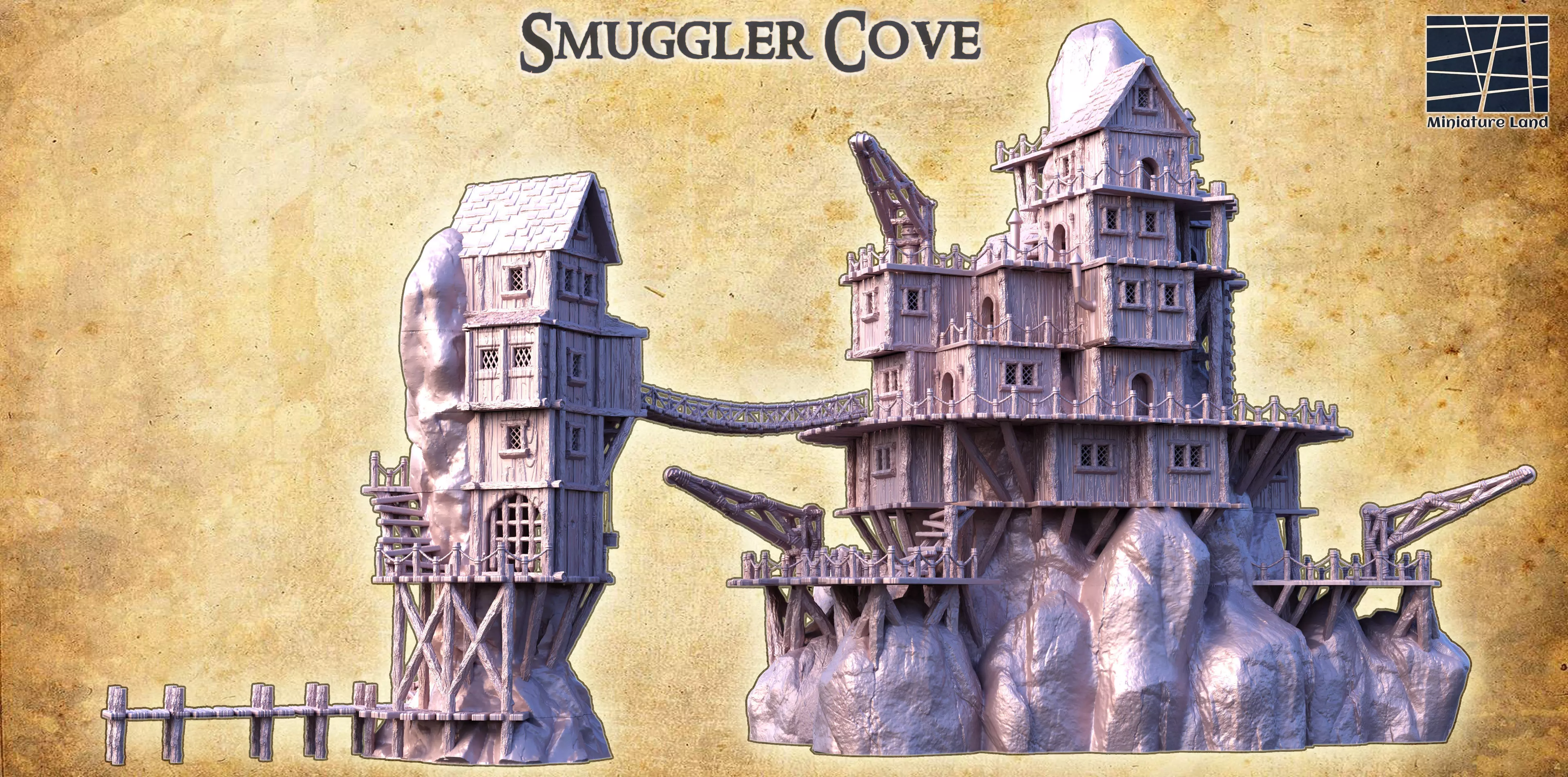 Smuggler Cove Tabletop Terrain 28 MM 3D print model_0