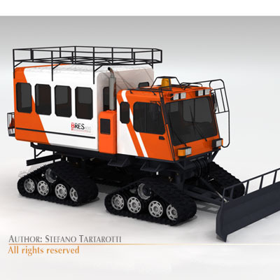 Snowcat passengers 3D model_4