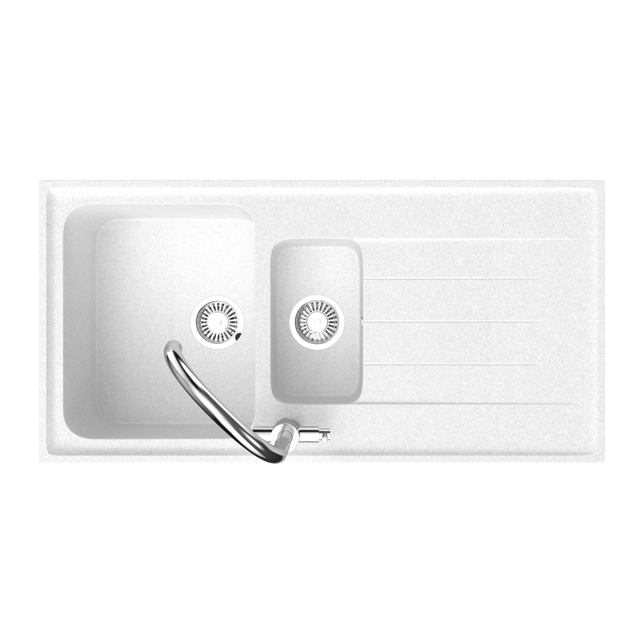 Rangemaster Igneous Granite Sink with Aquatrend Dual Tap Faucet 3D model_7