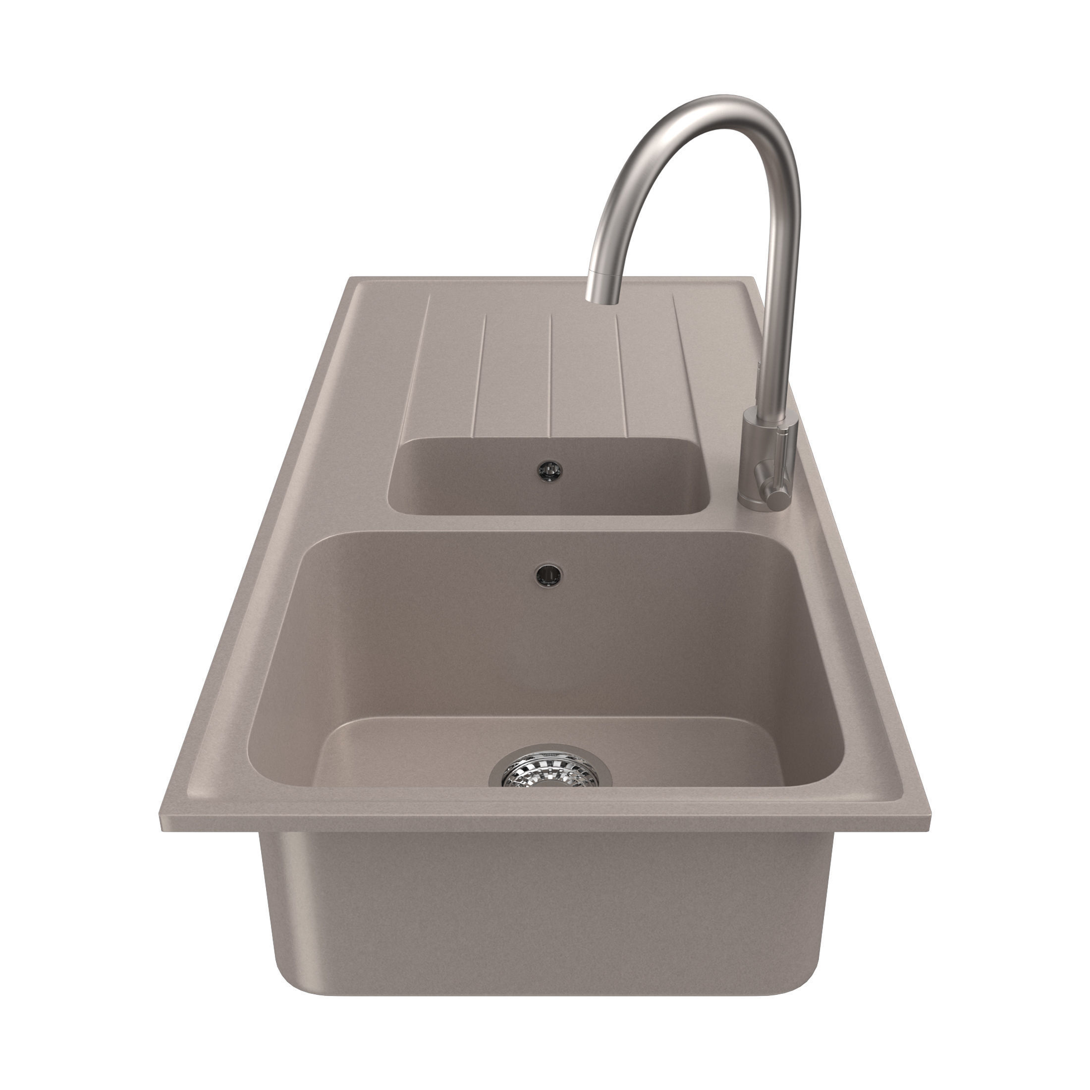 Rangemaster Igneous Granite Sink with Aquatrend Dual Tap Faucet 3D model_12