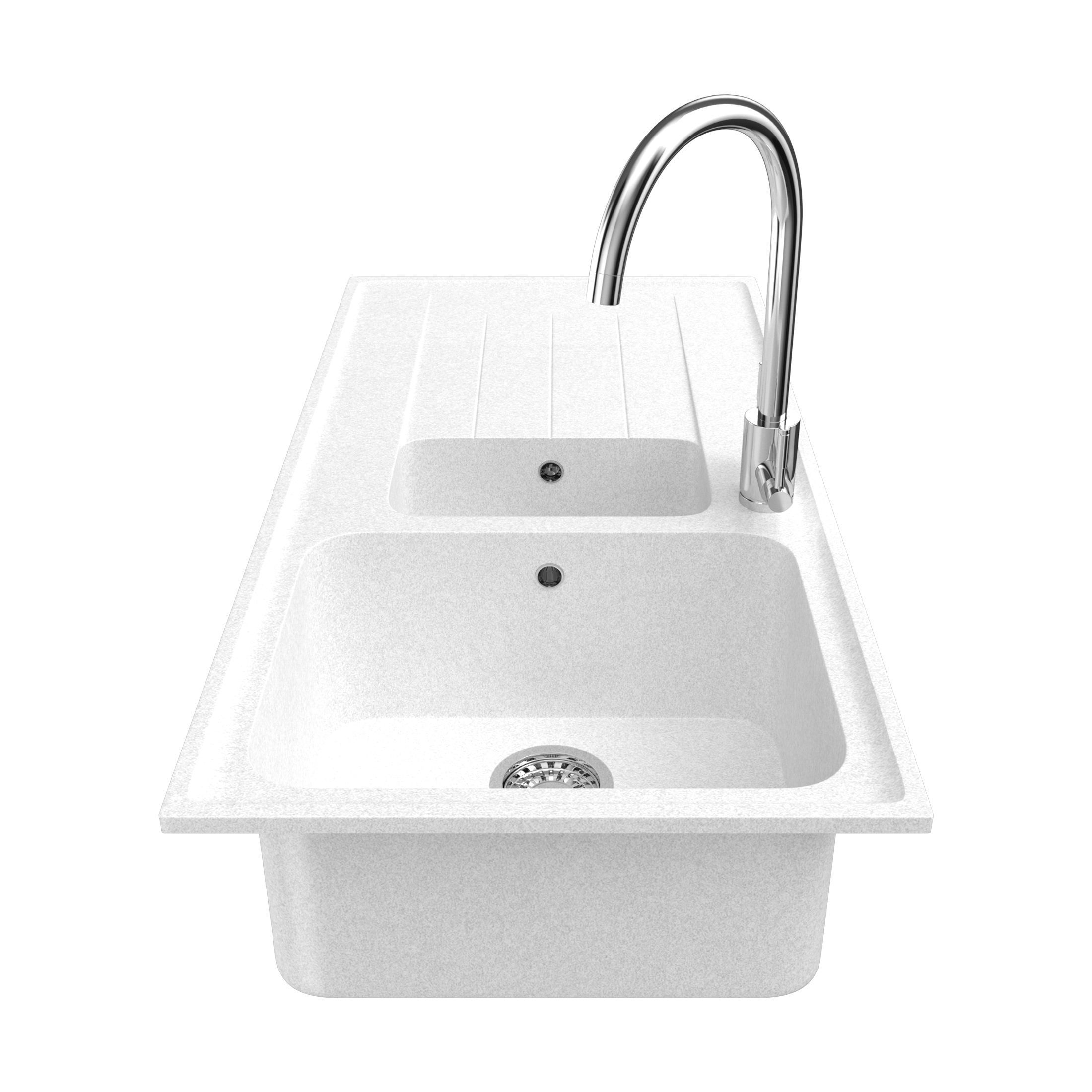 Rangemaster Igneous Granite Sink with Aquatrend Dual Tap Faucet 3D model_11