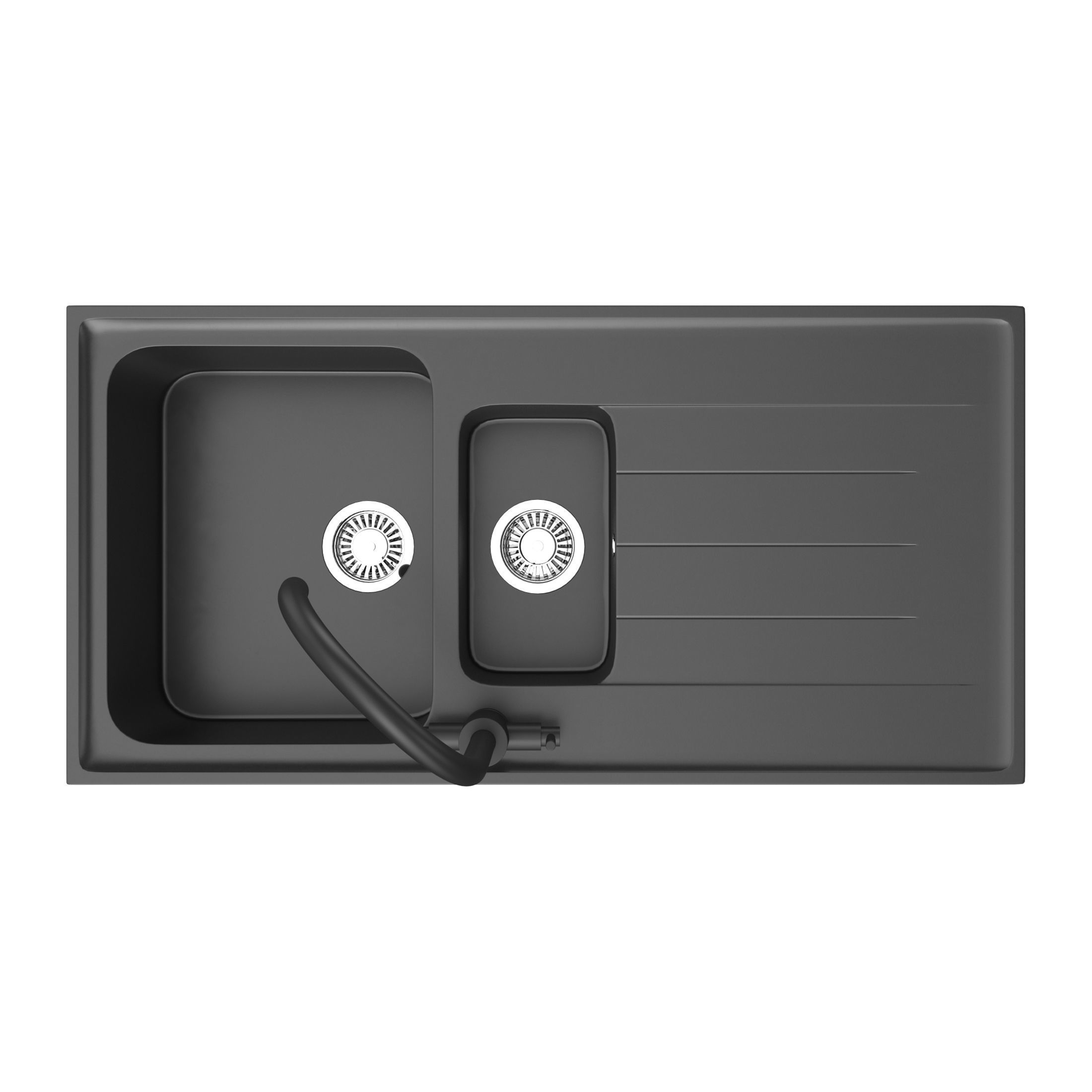 Rangemaster Igneous Granite Sink with Aquatrend Dual Tap Faucet 3D model_10