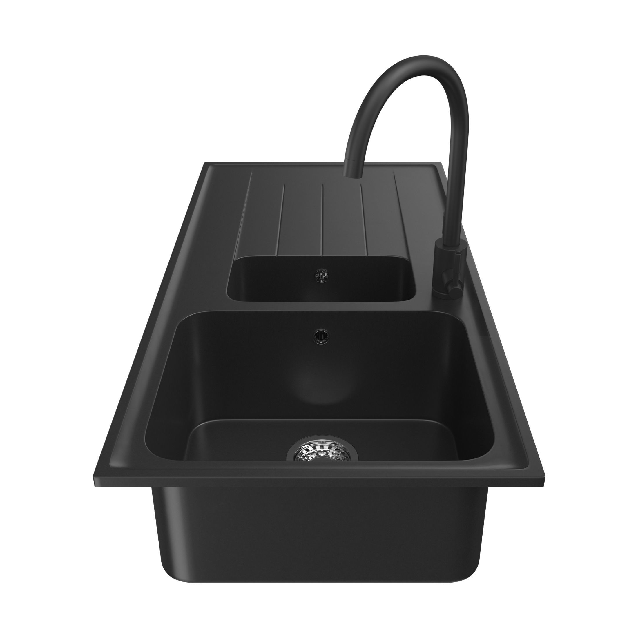 Rangemaster Igneous Granite Sink with Aquatrend Dual Tap Faucet 3D model_13