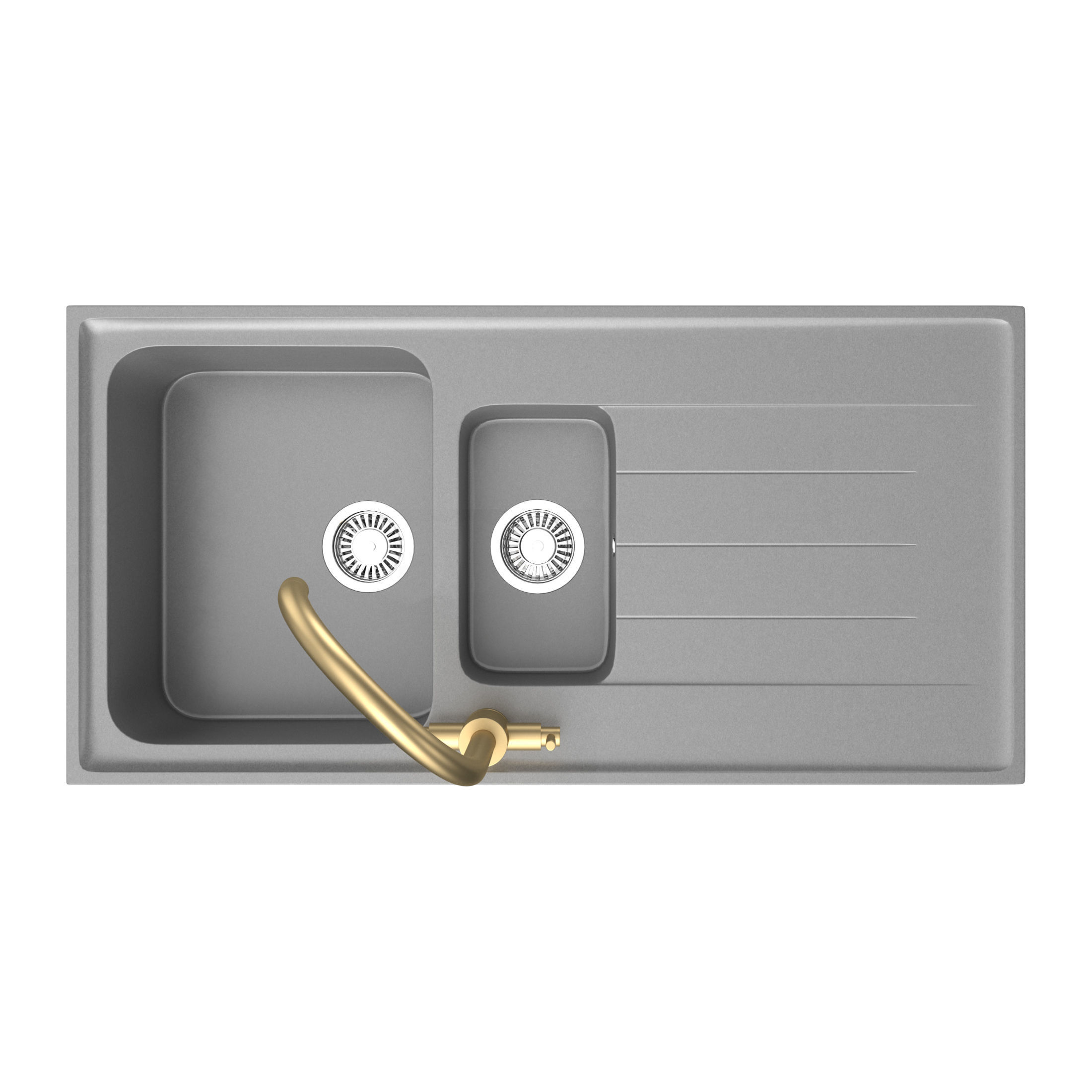 Rangemaster Igneous Granite Sink with Aquatrend Dual Tap Faucet 3D model_9