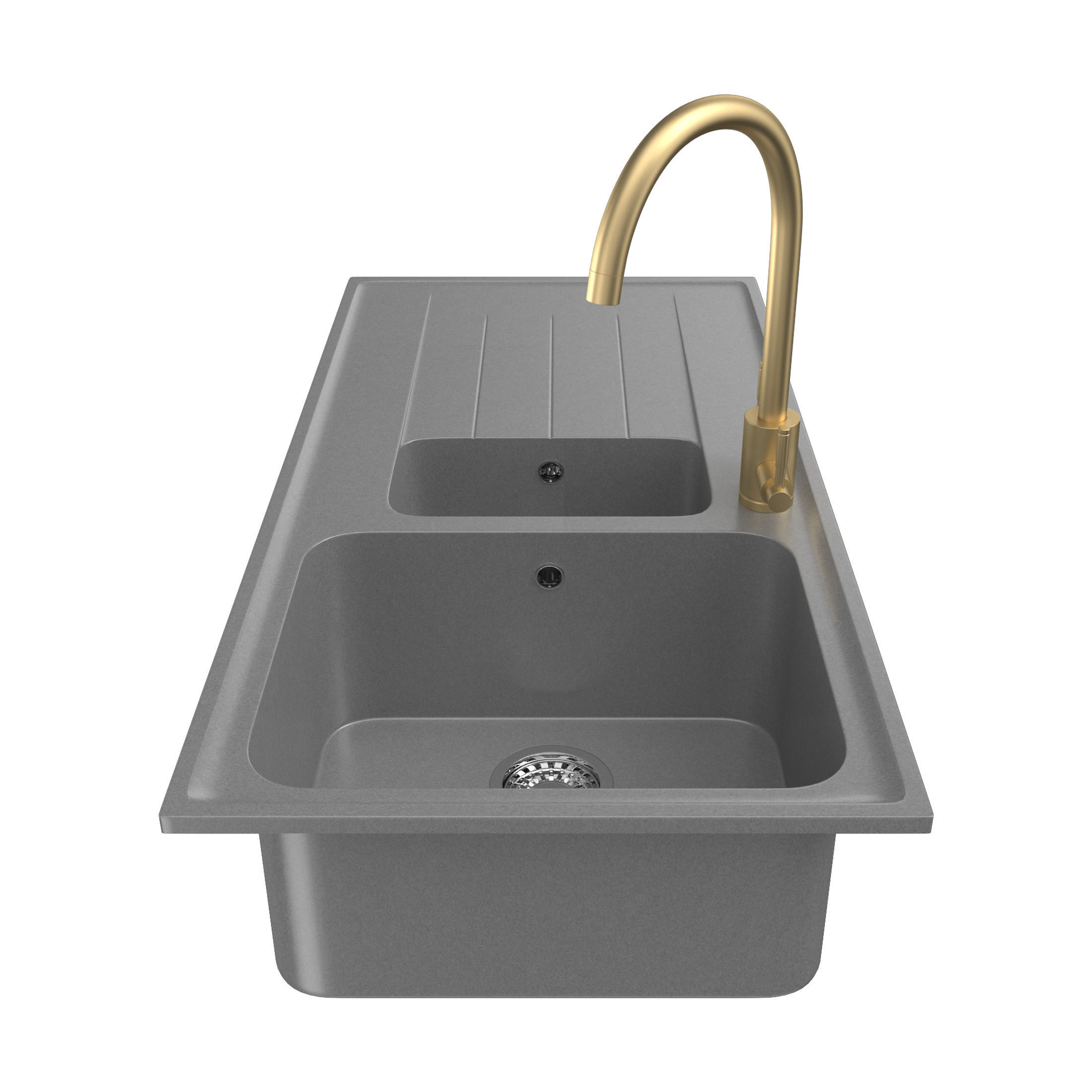 Rangemaster Igneous Granite Sink with Aquatrend Dual Tap Faucet 3D model_14