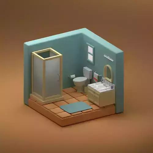 a low poly bathroom 