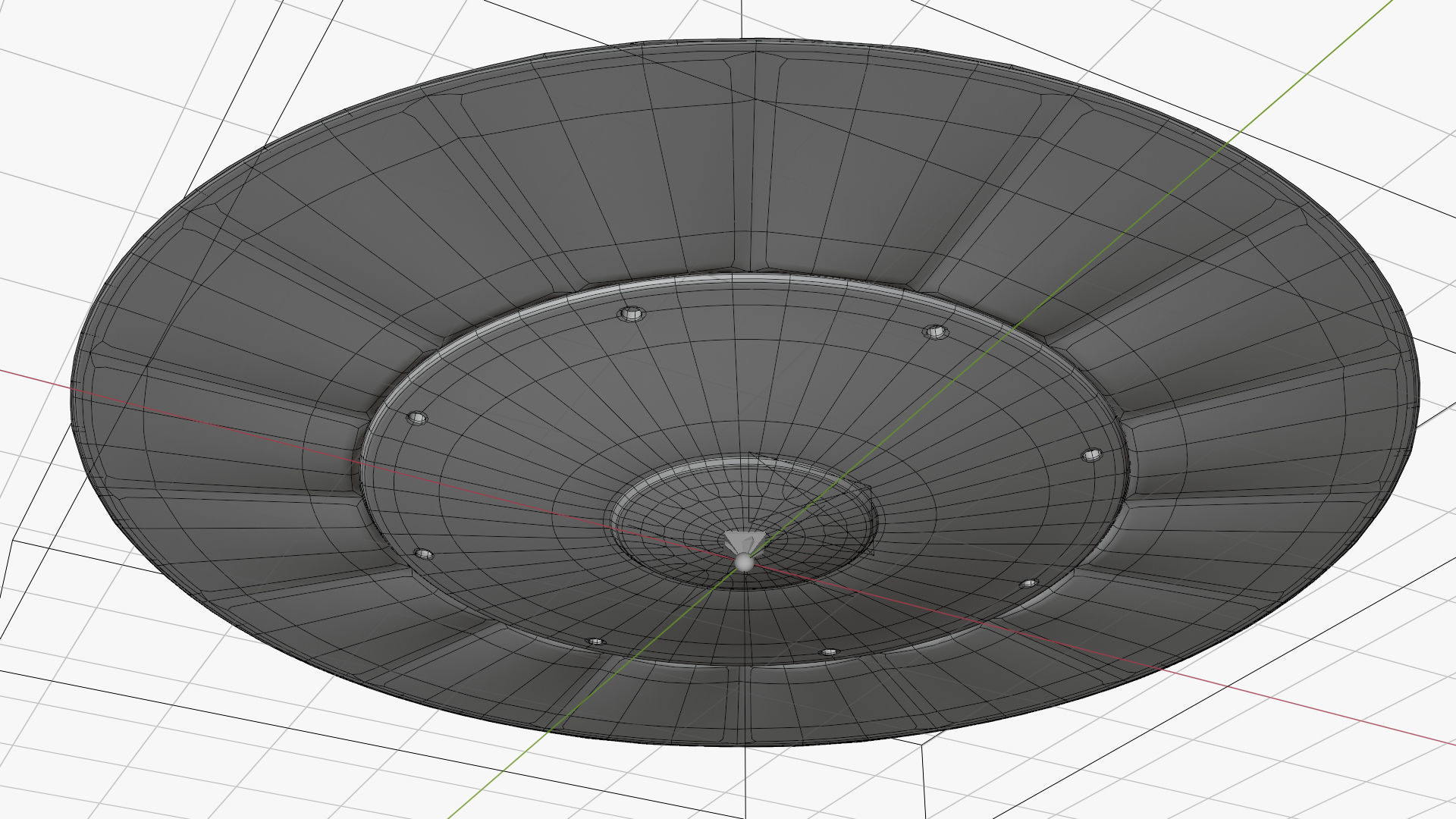 Alien Spaceship - Flying Saucer Low-poly 3D model_10