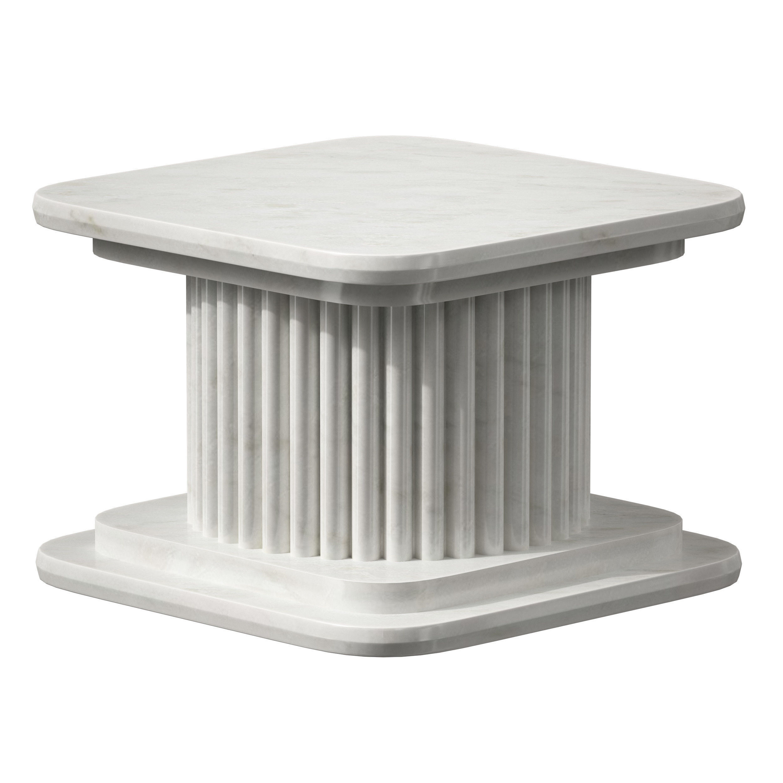 Marble table stand Greek column set 3D model_7