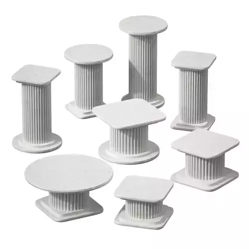 Marble table stand Greek column set 3D model