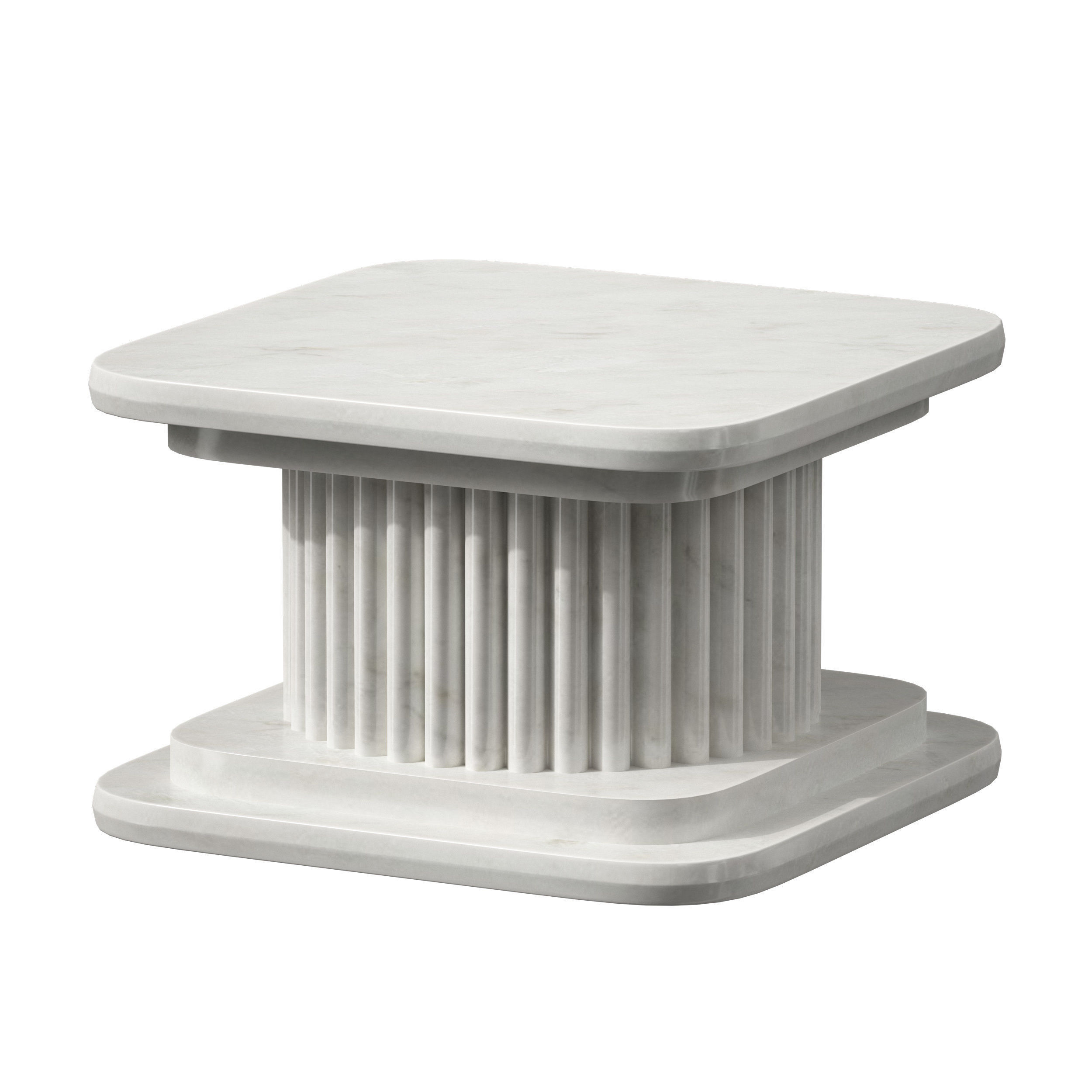 Marble table stand Greek column set 3D model_6