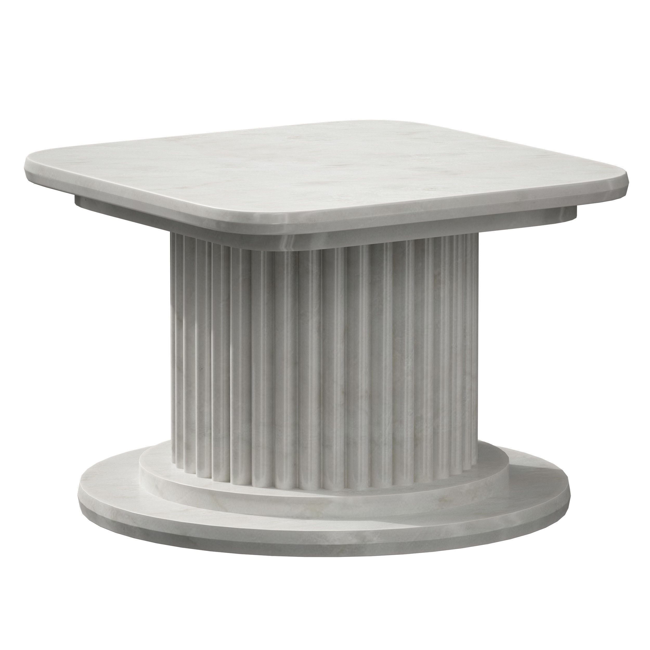 Marble table stand Greek column set 3D model_8