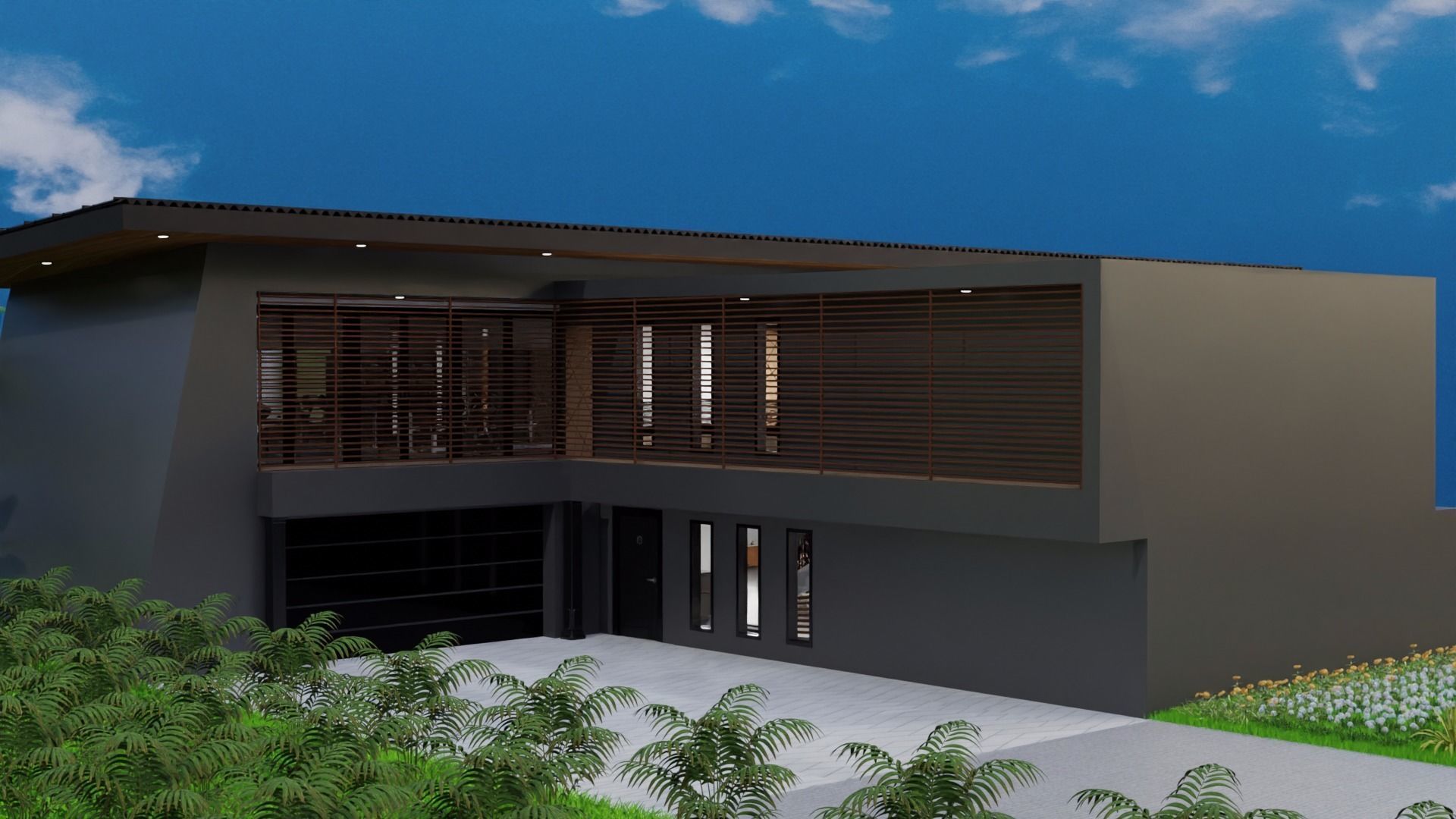 House Design Black House 3D model_4