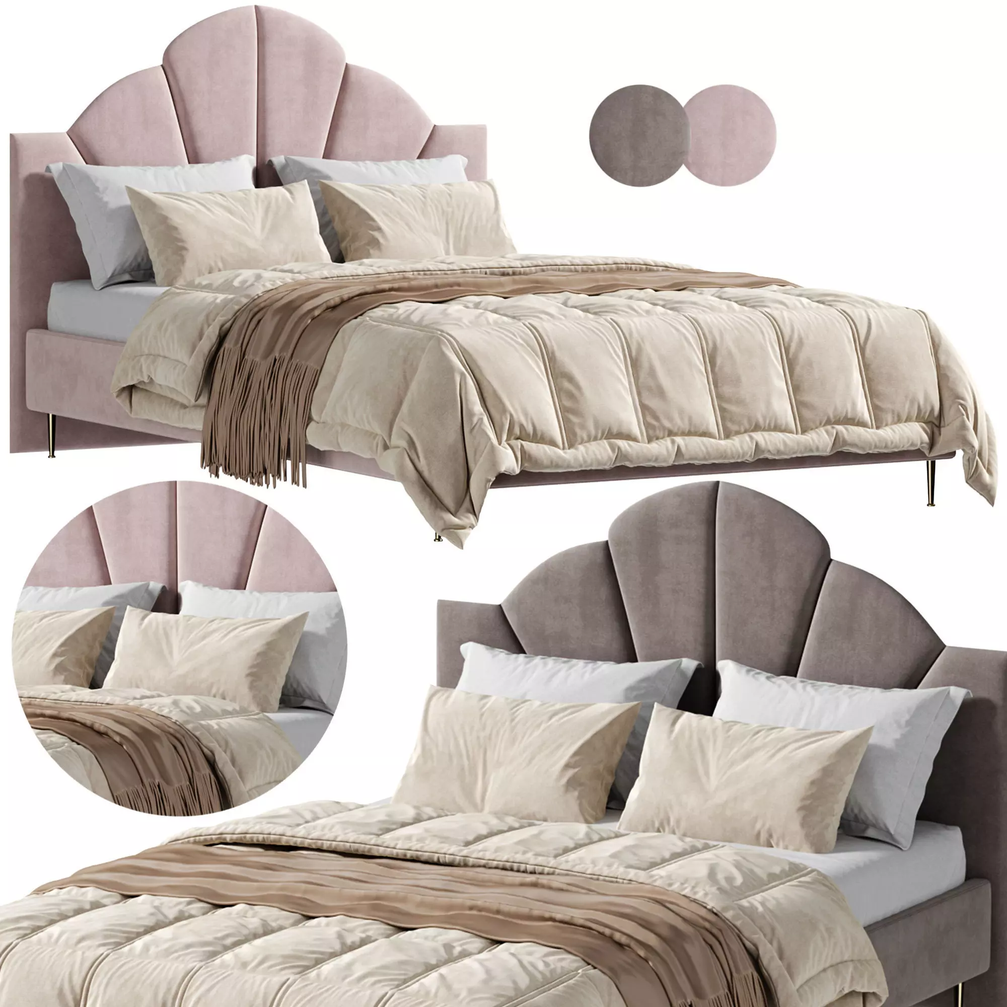 Kennedy Queen Bed 3D model_0