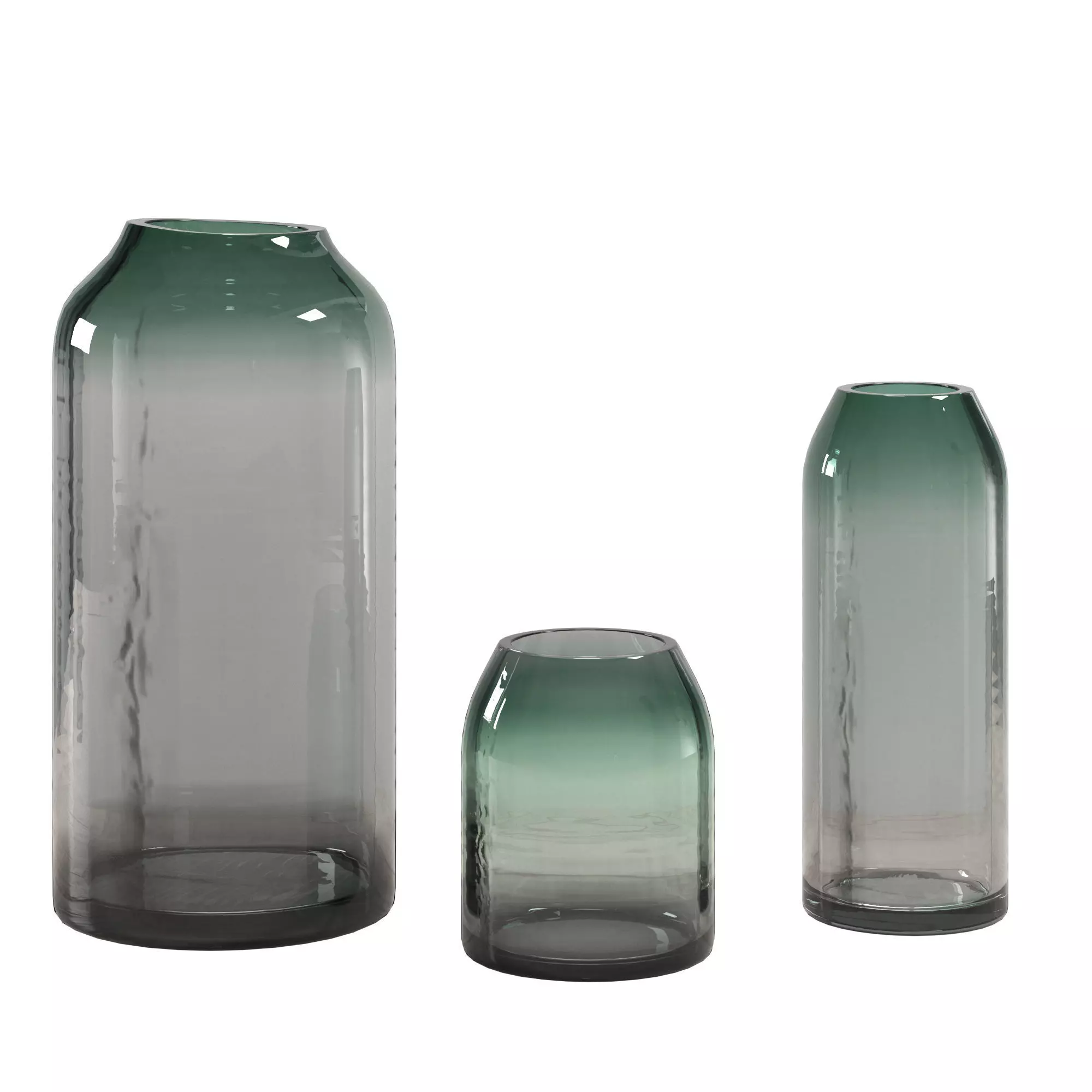 POND GREEN MOLDED VASES 3D model_0