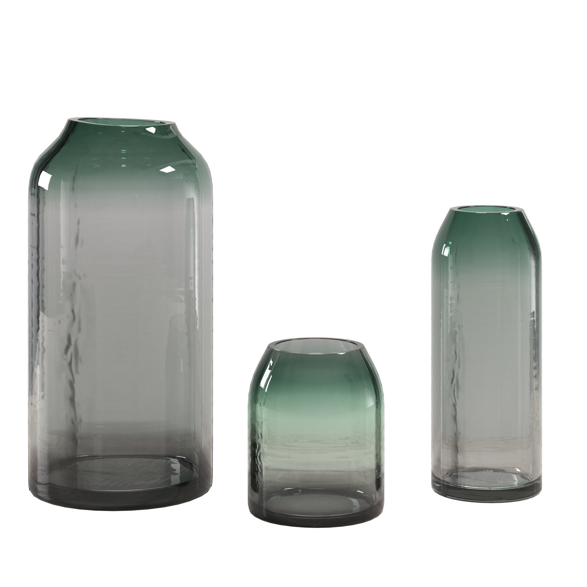 POND GREEN MOLDED VASES 3D model_3