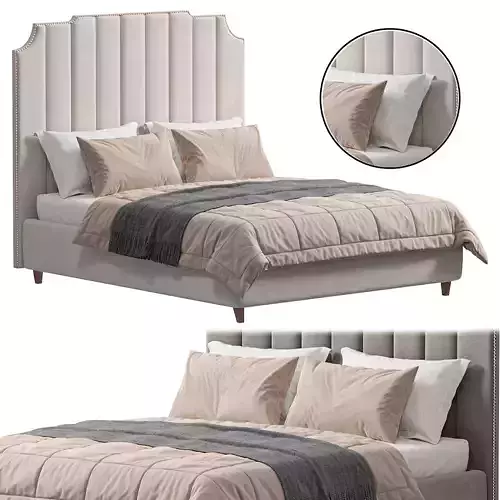 Bayonne Channel Tufted King Bed  3D model