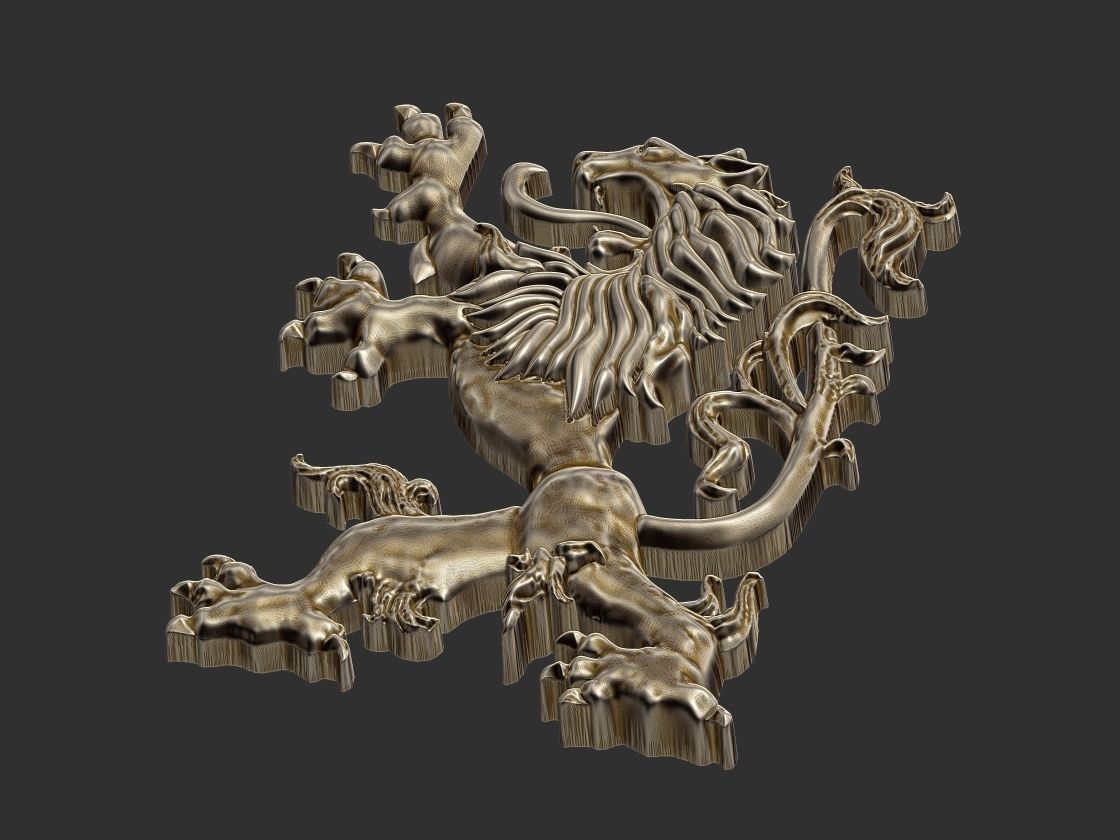 Coat of arms Lion - Heraldic 3D print model_8