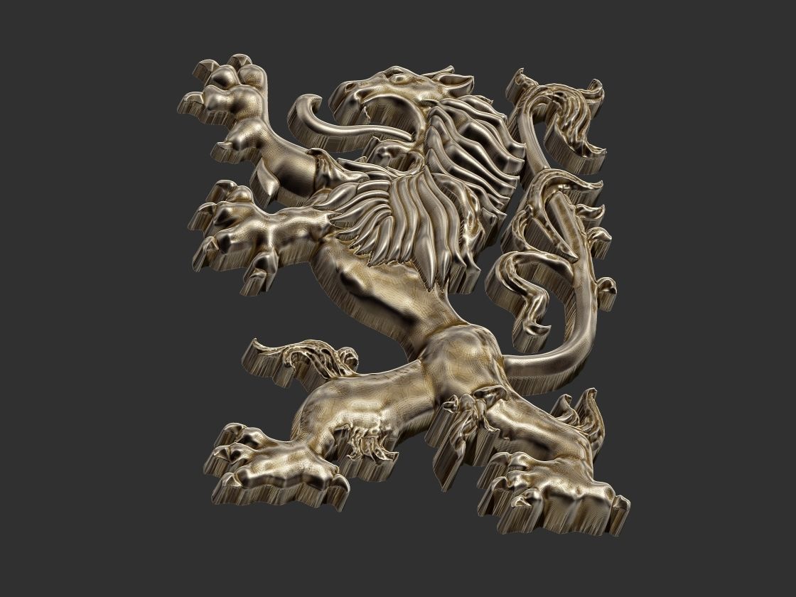 Coat of arms Lion - Heraldic 3D print model_9