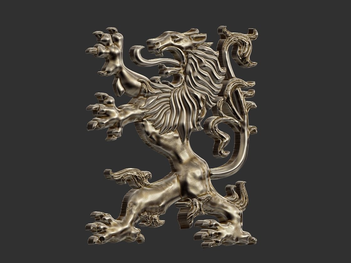 Coat of arms Lion - Heraldic 3D print model_1