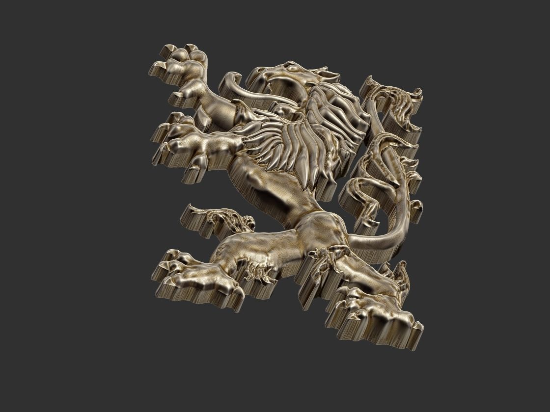 Coat of arms Lion - Heraldic 3D print model_4