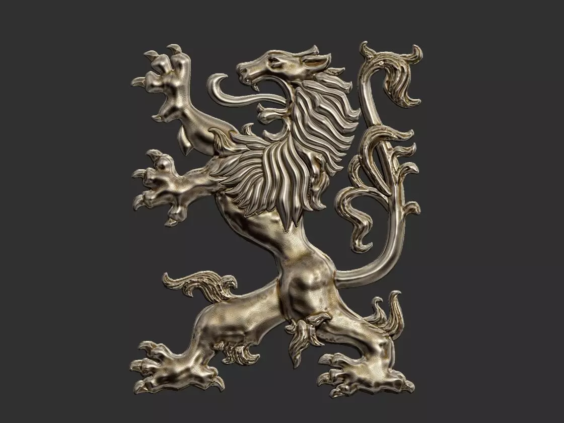 Coat of arms Lion - Heraldic 3D print model_0