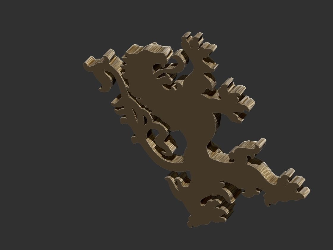 Coat of arms Lion - Heraldic 3D print model_5