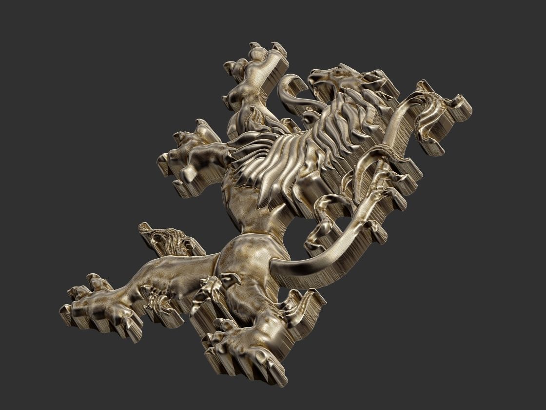 Coat of arms Lion - Heraldic 3D print model_7