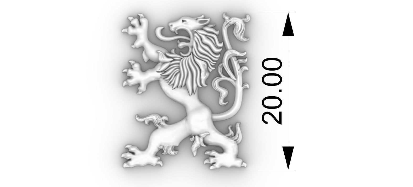 Coat of arms Lion - Heraldic 3D print model_3