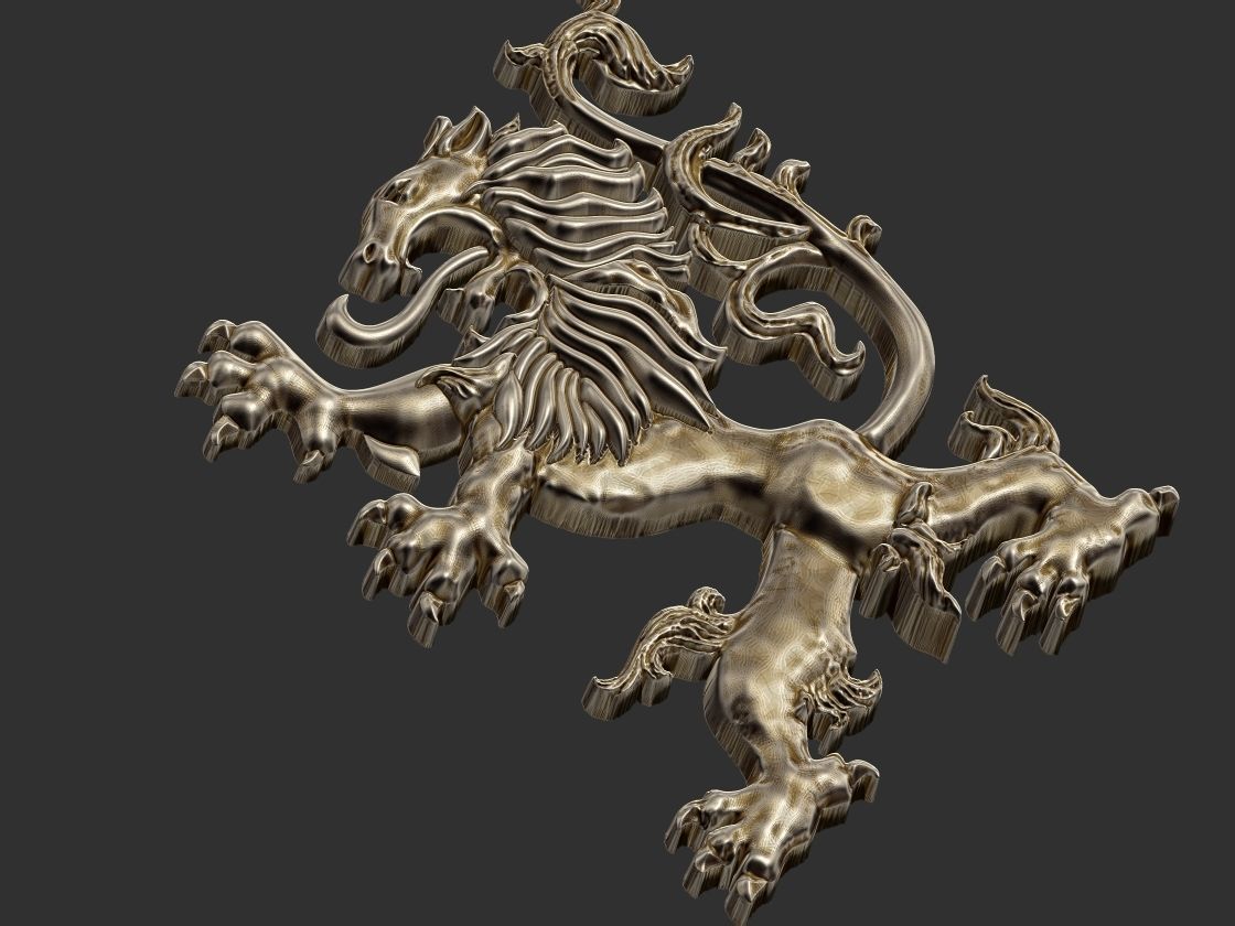Coat of arms Lion - Heraldic 3D print model_11