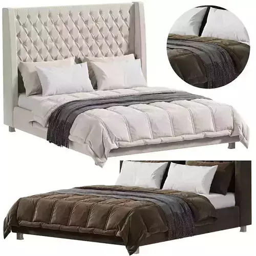 Missy Tufted King Bed  3D model