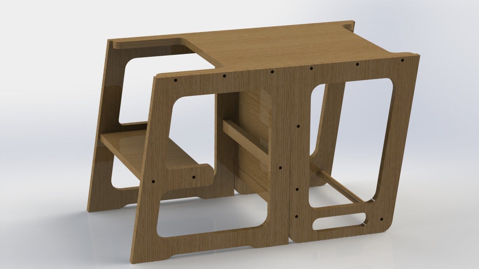 Tower with chair table and board 3D print model_5