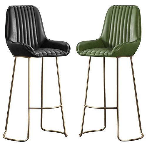 Perry Leather Bar Stool  3D model