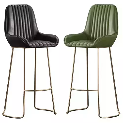 Perry Leather Bar Stool  3D model