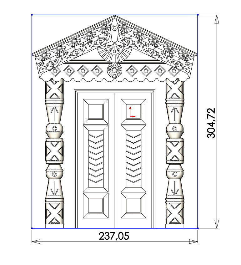 carved door portal 3D print model_10