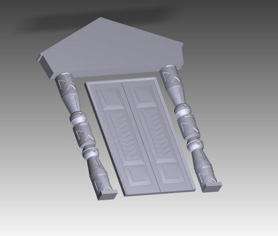 carved door portal 3D print model_5