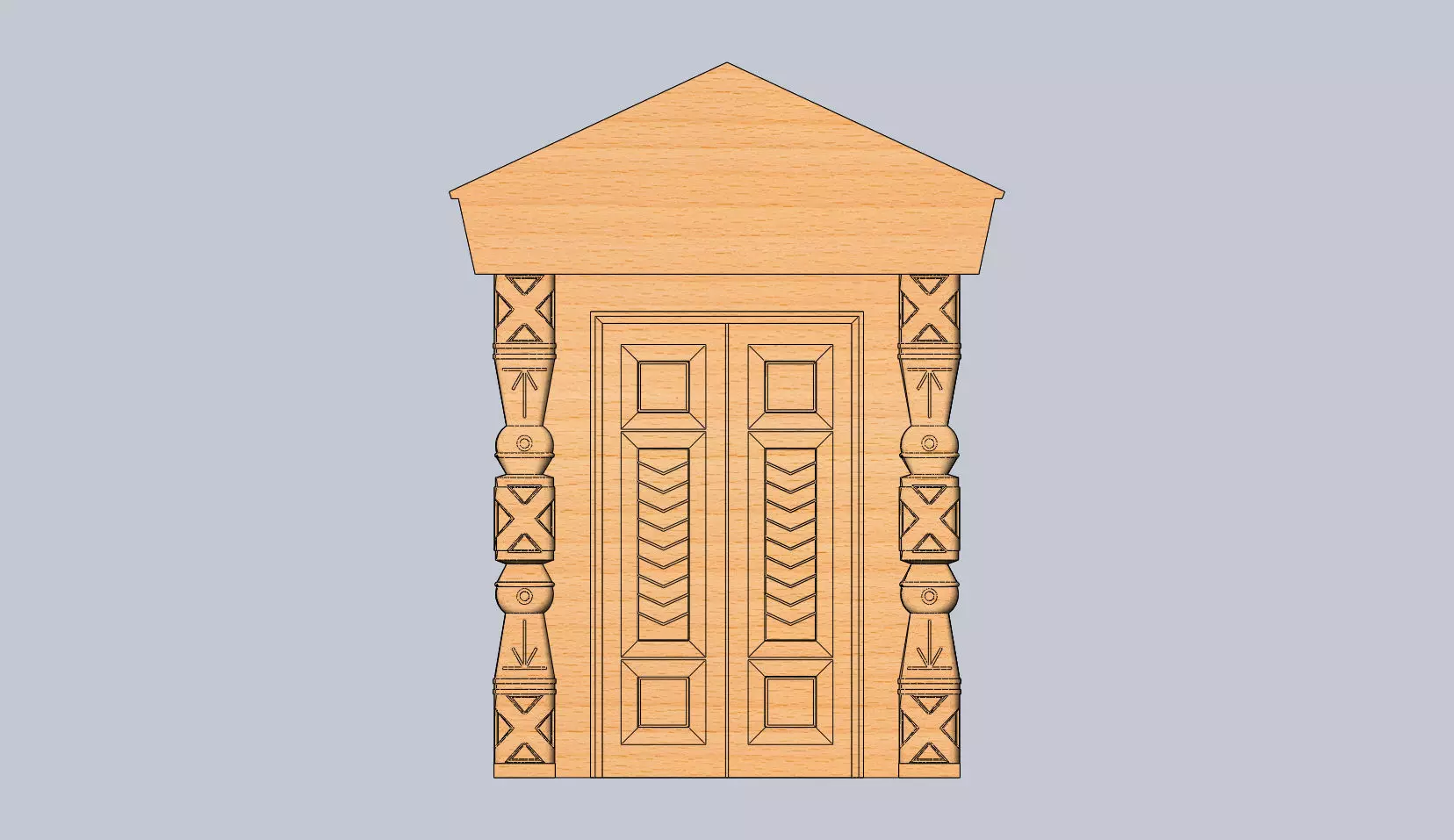 carved door portal 3D print model_0