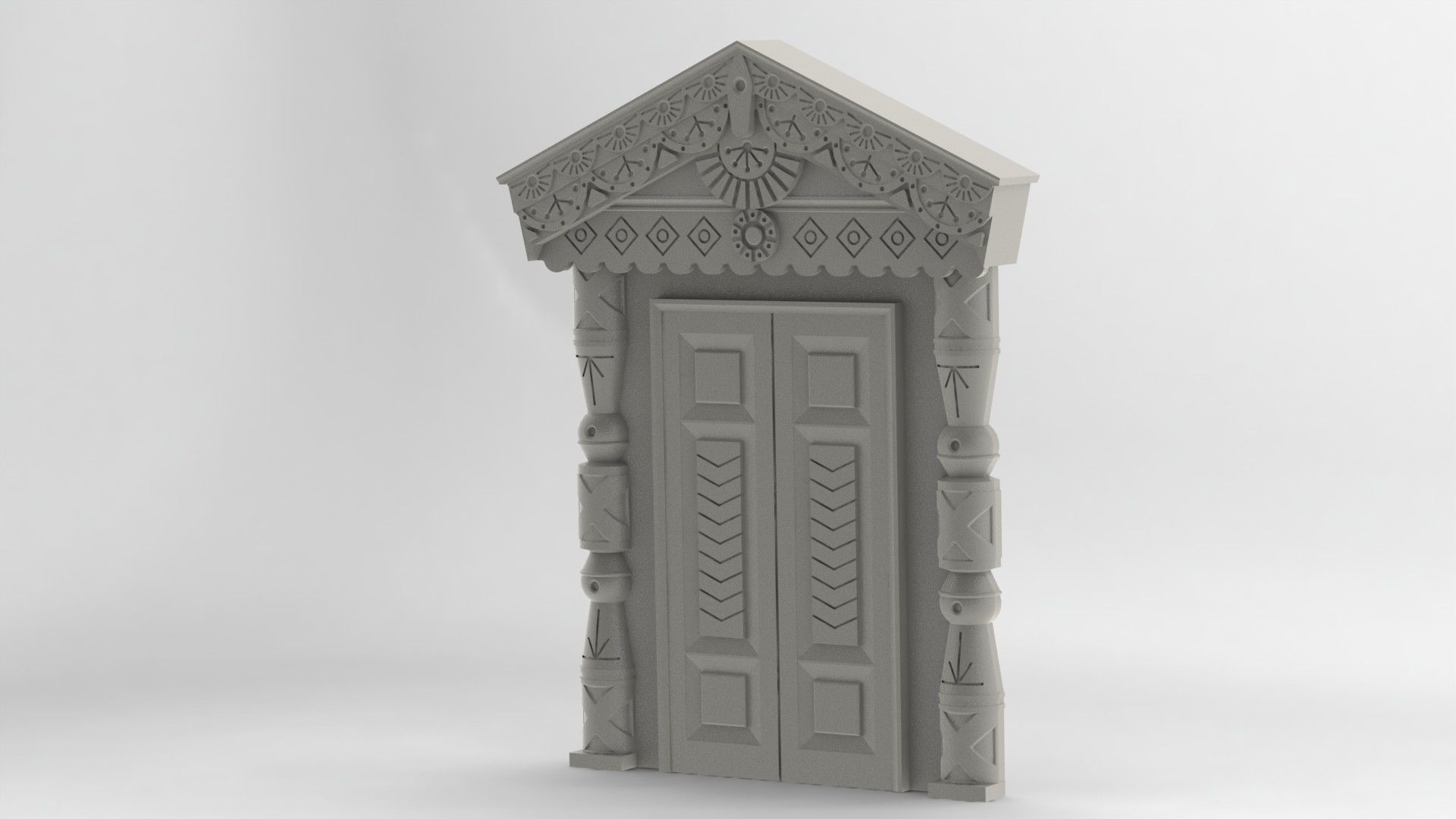 carved door portal 3D print model_4