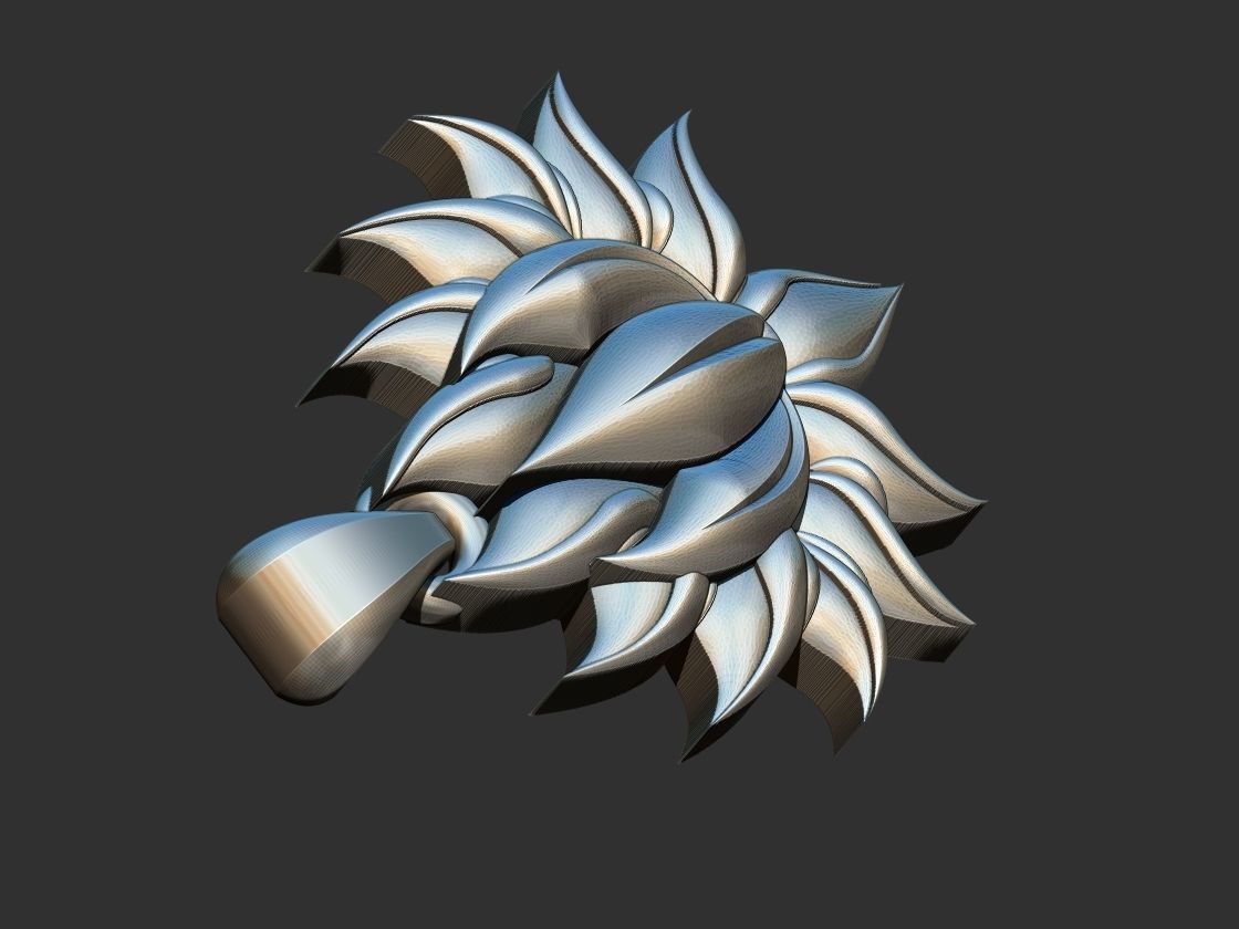 Lotus Flower Pendant 3D print model_9