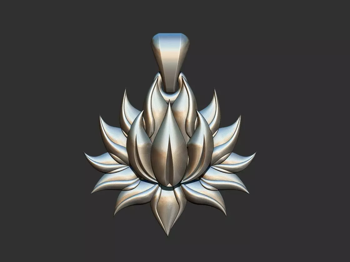 Lotus Flower Pendant 3D print model_0