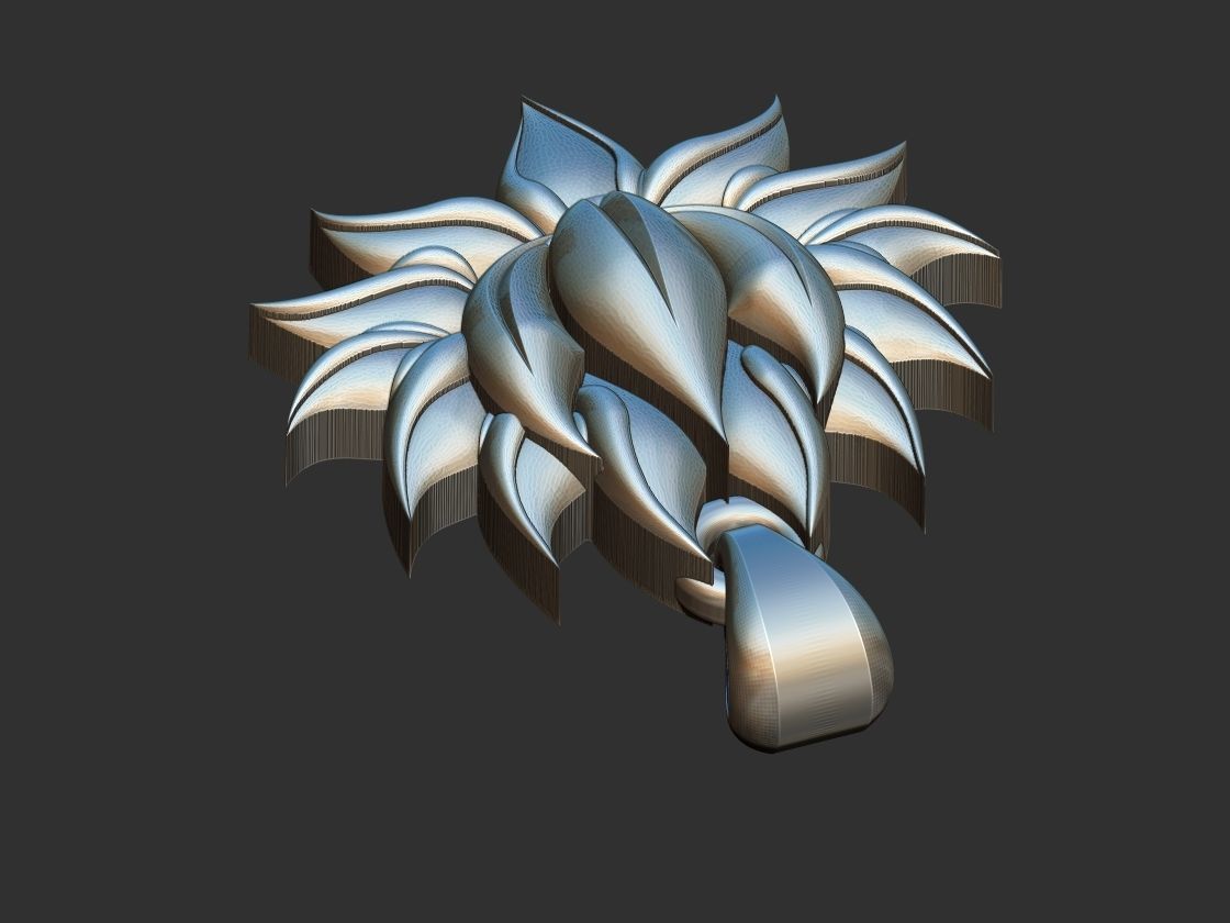 Lotus Flower Pendant 3D print model_10
