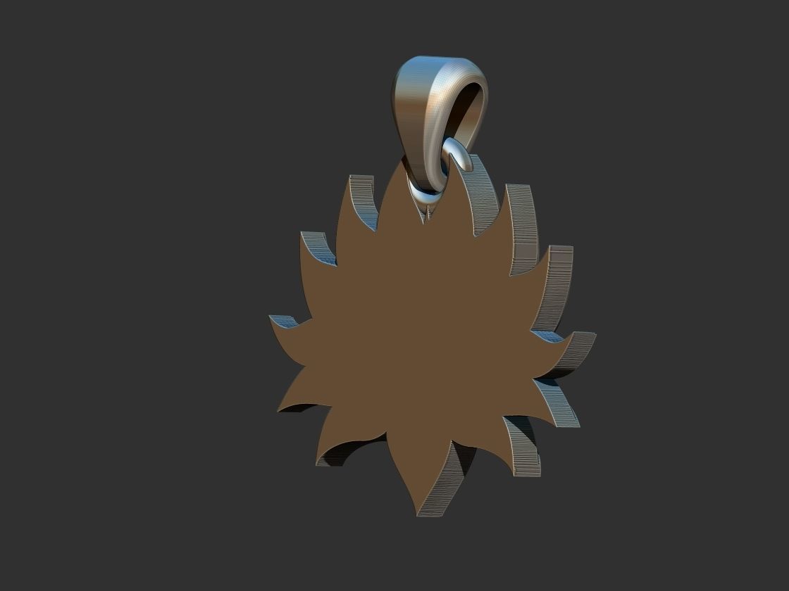 Lotus Flower Pendant 3D print model_3