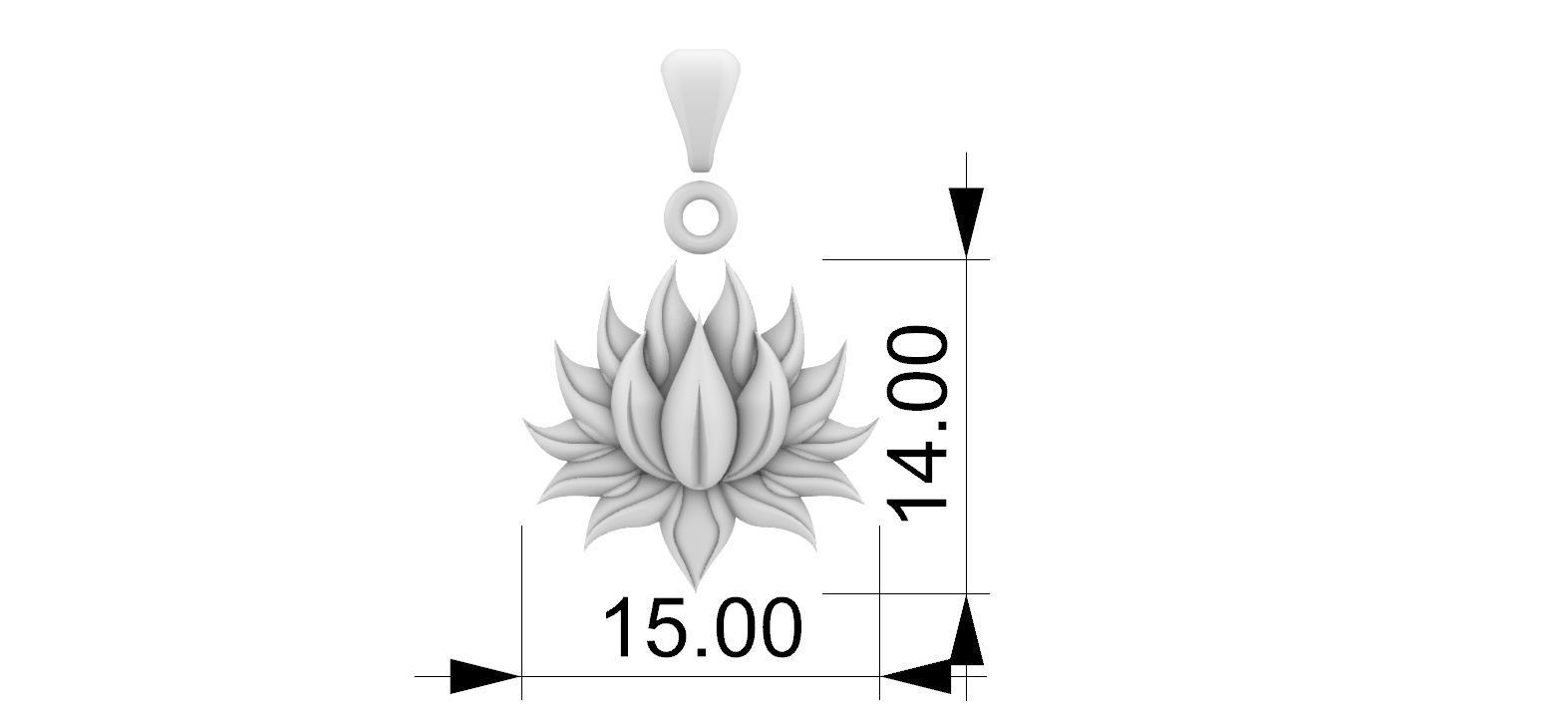 Lotus Flower Pendant 3D print model_4