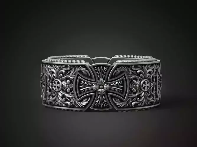 Alisee Patee Maltese Templar cross band ring 